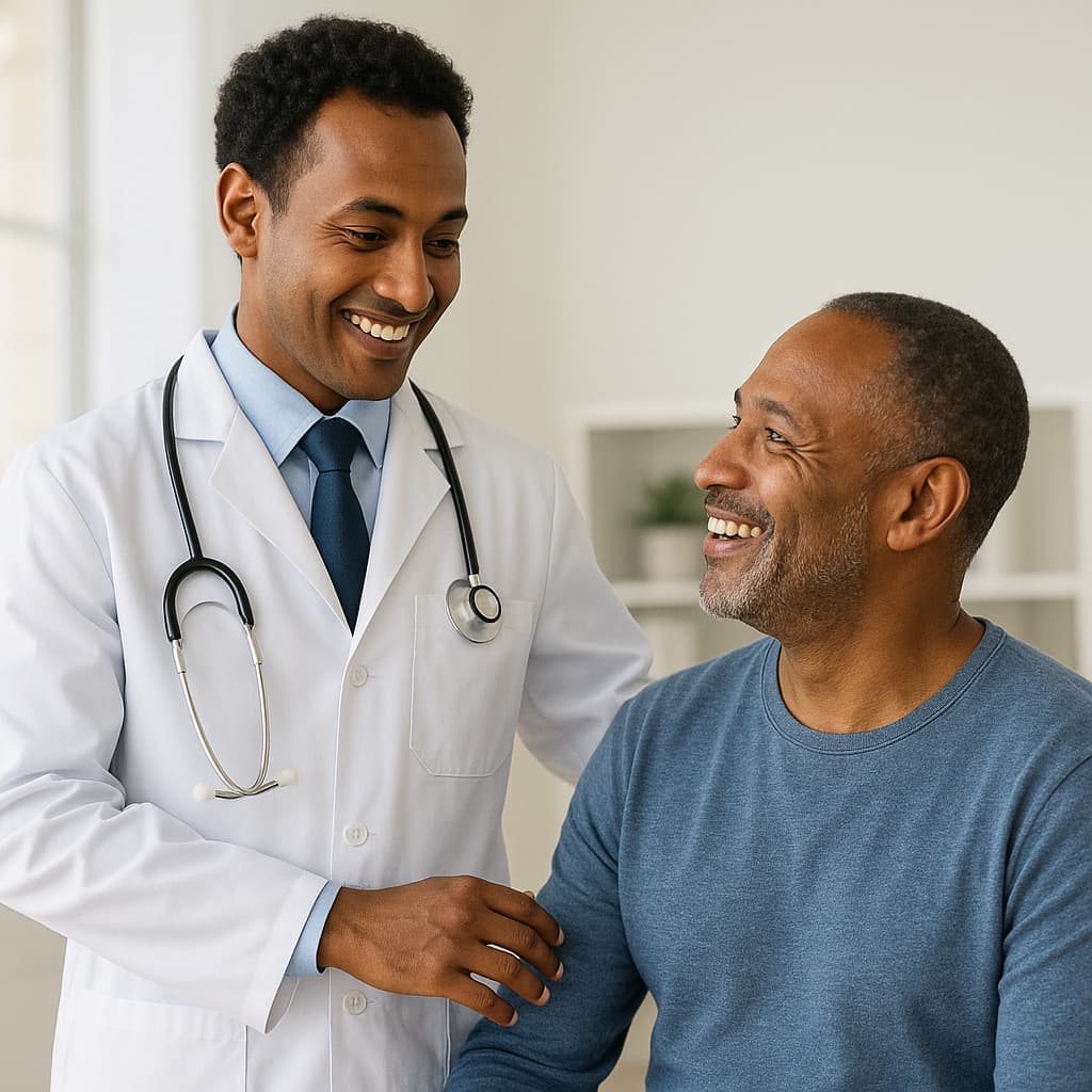 Doctor with patient at Romanat Clinic