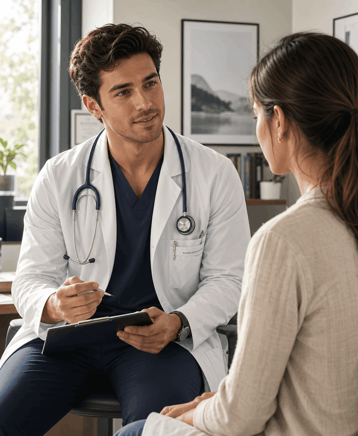 A Romanat Clinic provider caring for a patient